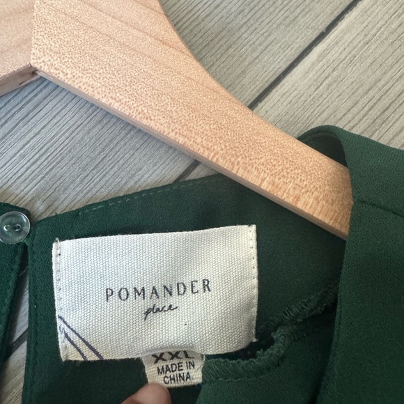 POMANDER PLACE Hunter Green Carlota Peplum Blouse - XXL - Picture 8 of 9